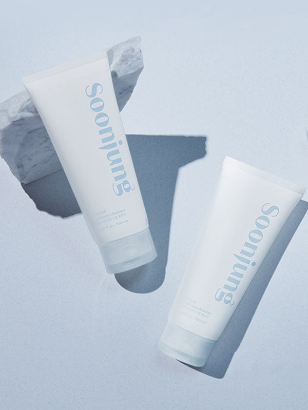 Etude House Soonjung 5.5 Foam Cleanser~Mild,pH-balanced foam that gently cleanses and protects your skin's barrier"