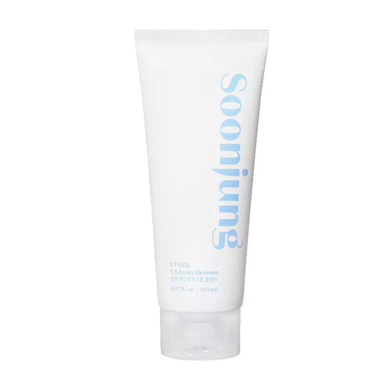 Etude House Soonjung 5.5 Foam Cleanser~Mild,pH-balanced foam that gently cleanses and protects your skin's barrier"